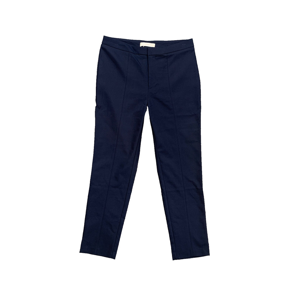 Mango MNG Pants Womens 6 Windsor Flat Front Crop Stretch Pintuck Seams Trousers